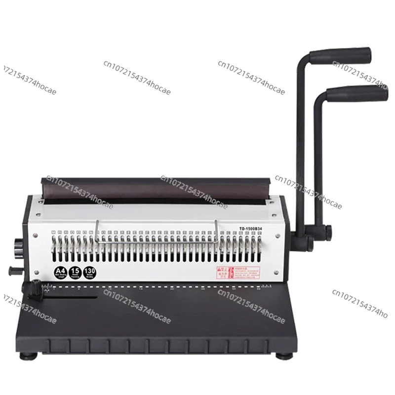 TD-1500B34 Manual Spiral Wire Binding Machine Metal 34 Punching Hole Square 4*4mm Photo Album A4 Paper Binder Puncher Machine