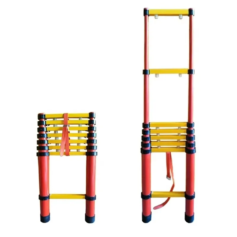 High Strength Lightweight Insulated Fiberglass Telescopic Step Ladder