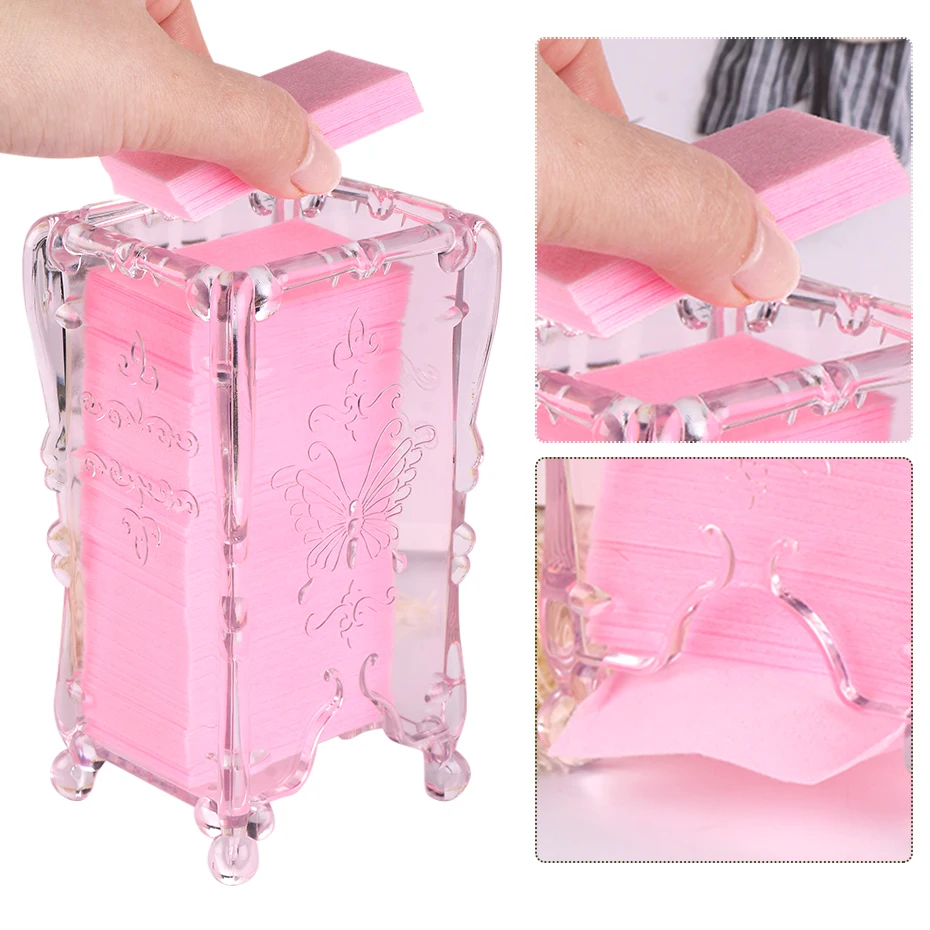 Nail Storage Box For Clean Gel Polish Makeup Remover Cotton Pads Manicure Organizer Plastic Display Container Case Nail Supplies