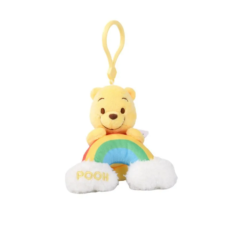 Disney Cute Strawberry Bear Winnie The Pooh Plush Toys Small Pendant Key Chains Stuffed Animals School Bag Hanging Gifts - view 4