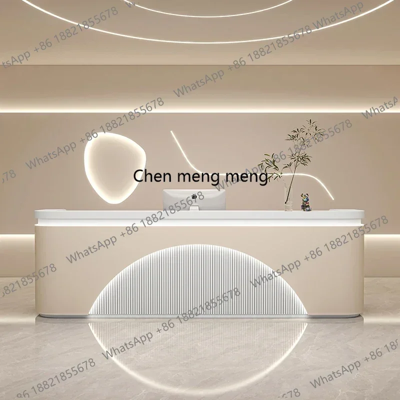 

F5822 modern Luxury Store Reception Desks Office White Desk Reception Counter Standing Restaurant Reception Balcao Pra Loja Furn