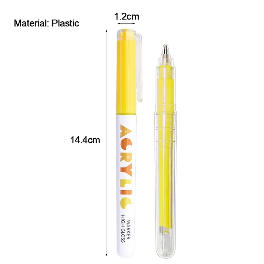 12-Colors الاكريليك قلم تحديد عالي اللمعان الصلب اللوحة قلم ملون التجفيف السريع ألوان نابضة بالحياة الفن المائية القلم الكتابة على الجدران