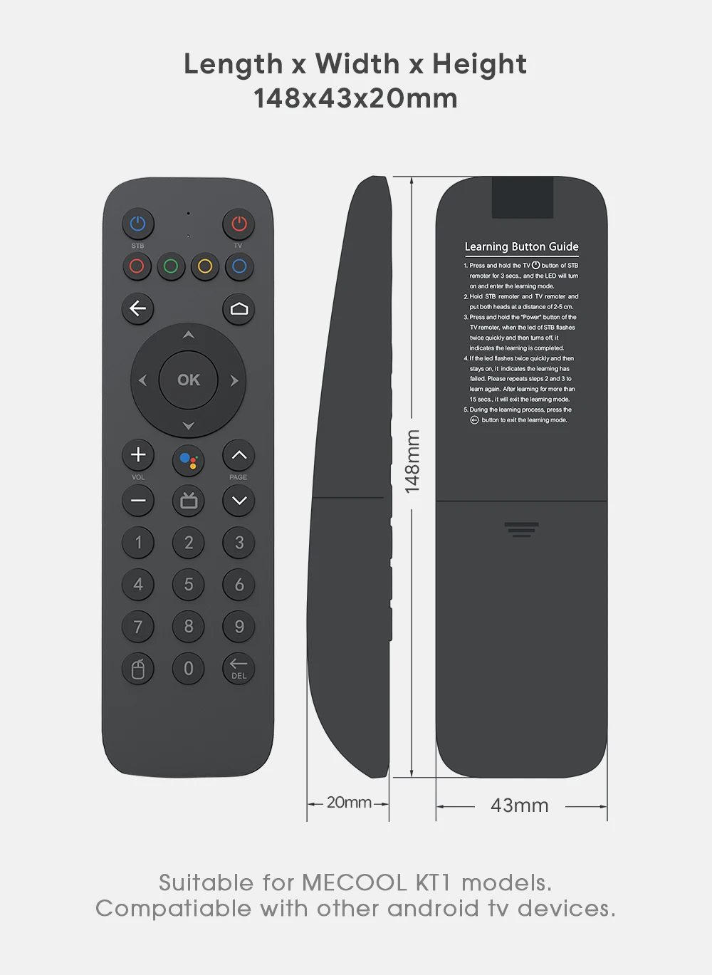 Mecool V03 Original Replace Remote Control BT Voice Control For Android10.0 TV Box Mecool KT1 Remote Control