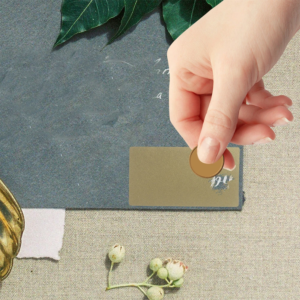 

200 Pcs Stickers Scratch Card Photo off Bulk Gold Labels Printable Round Glodenlabkes Rectangular