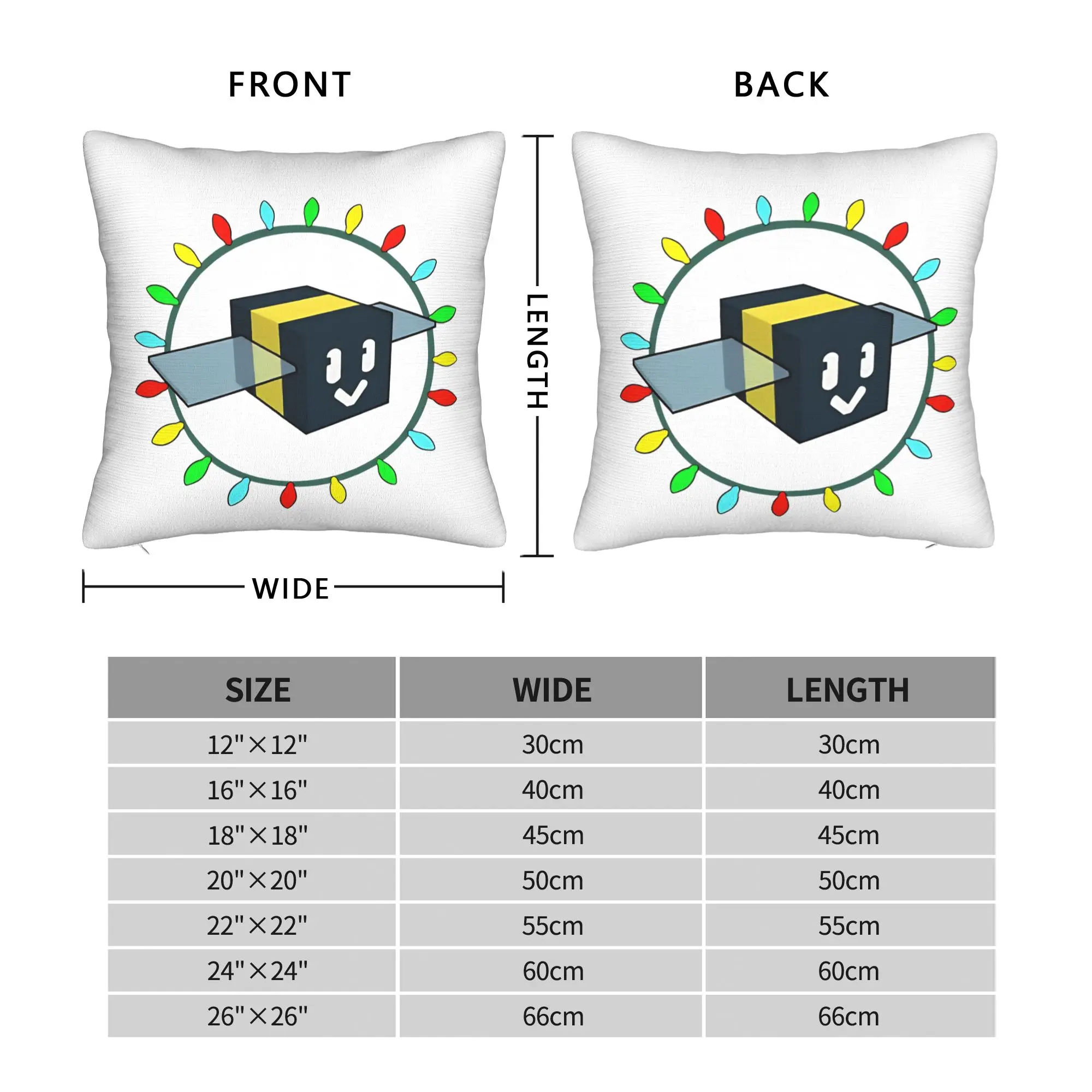 Bee swarm simulator Gamer Square Pillow Case Cushion Covers Awesome Zipper Decorative Pillowcase for Home 40x40cm