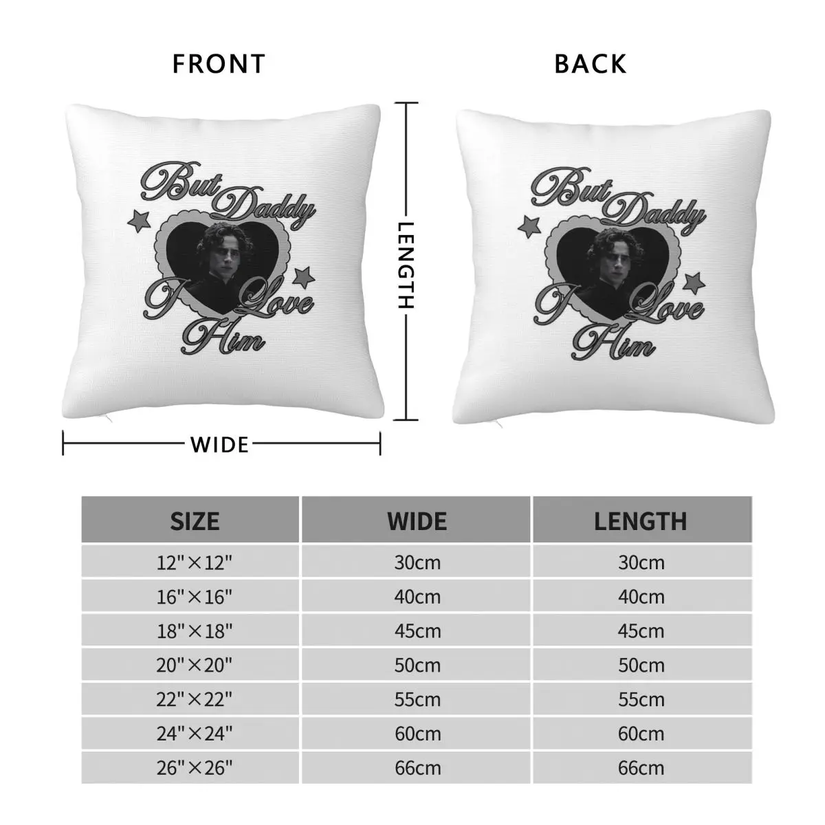 Regulus Black Daddy I Love Him Square Pillowcase Polyester Linen Velvet Zip Decorative Throw Pillow Case Bed Cushion Cover 45x45