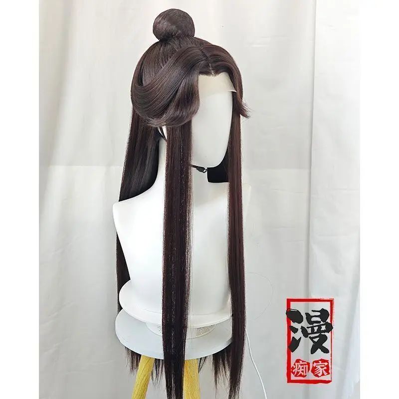 styled Xie Lian Tai Zi Yue Shen Customized Cosplay Brown Wig Tian Guan Ci Fu Heaven Official’s Blessing Huacheng Cos TGCF Wig image 4