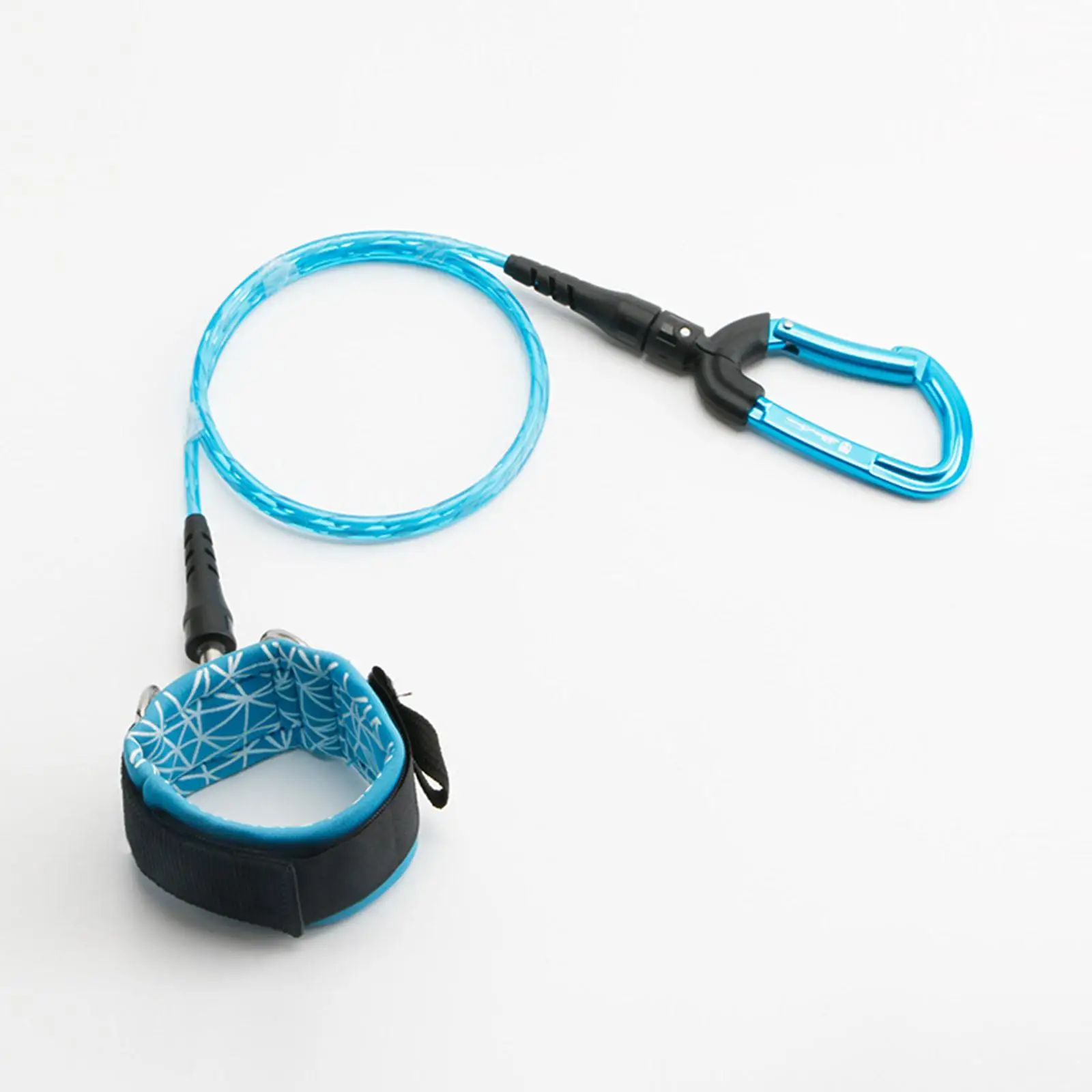 Durable Elastic Freediving Lanyard Diving Wristband Rope with 360 Degree Rotating Design for Scuba Underwater Gear