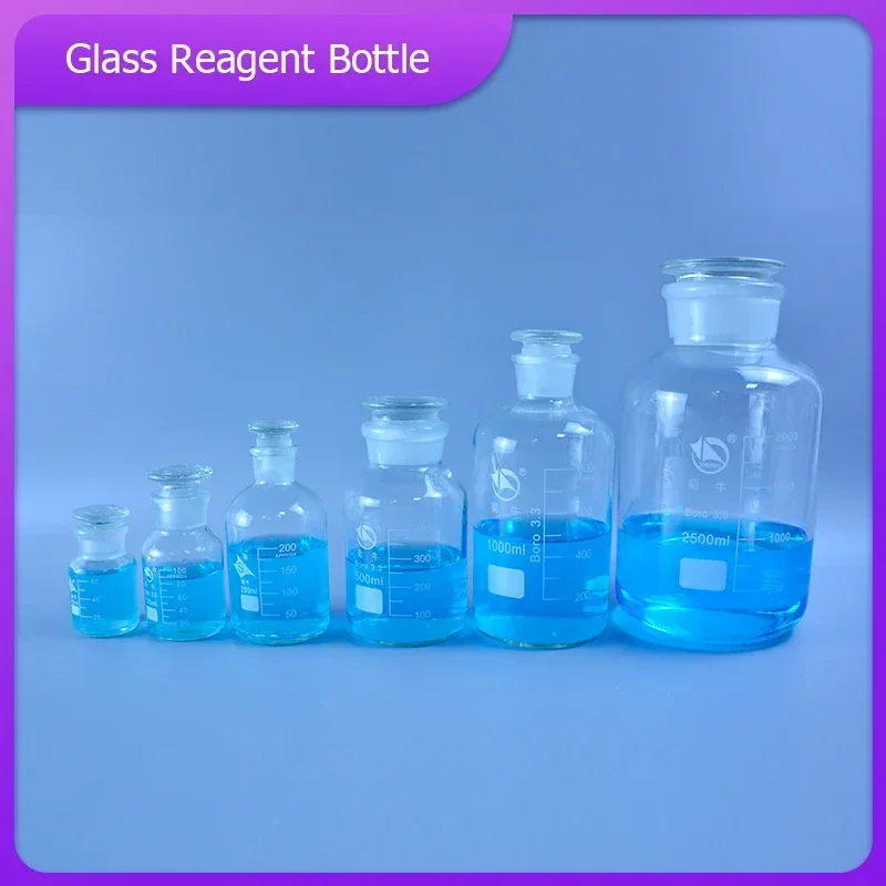 High-quality 60ml-500ml Wid/narrow Mouth Transparent Glass Reagent Bottle Laboratory Canning Jar Wild-mouth Bottle