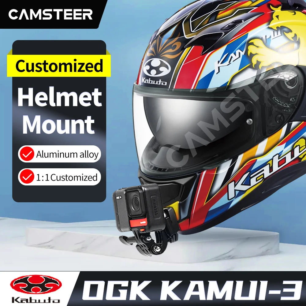 OGK Kabuto KAMUI-3 Customized Helmet Chin Mount for GoPro 12 11 10 9 Insta360 X4 X3 Ace pro DJI Action 3 4 Camera Accessories