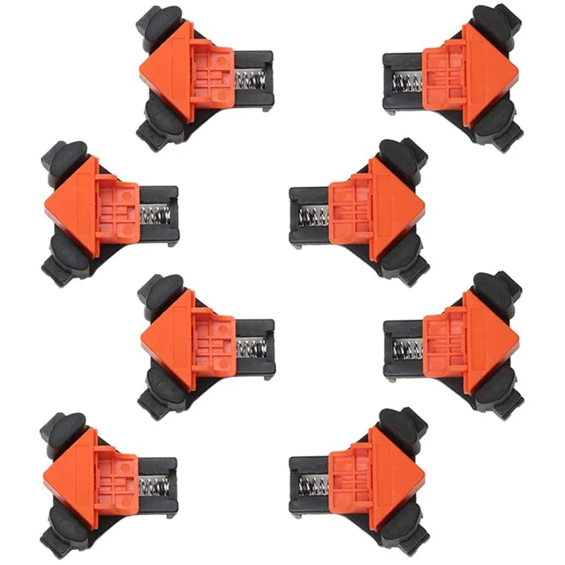 Woodworking 90 Degree Angle Corner Clamps, 8Pcs Adjustable Swing Corner Clip Fixer Carpenter Right Angle Fixing Clamps