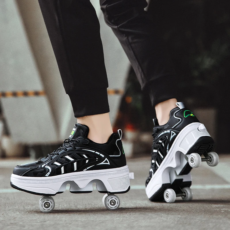 2026 Automatic Four-Wheel Inline Skates Walking Shoes Adjustable Size For Boys And Girls Children's Flight Shoes Sports Shoes - view 5
