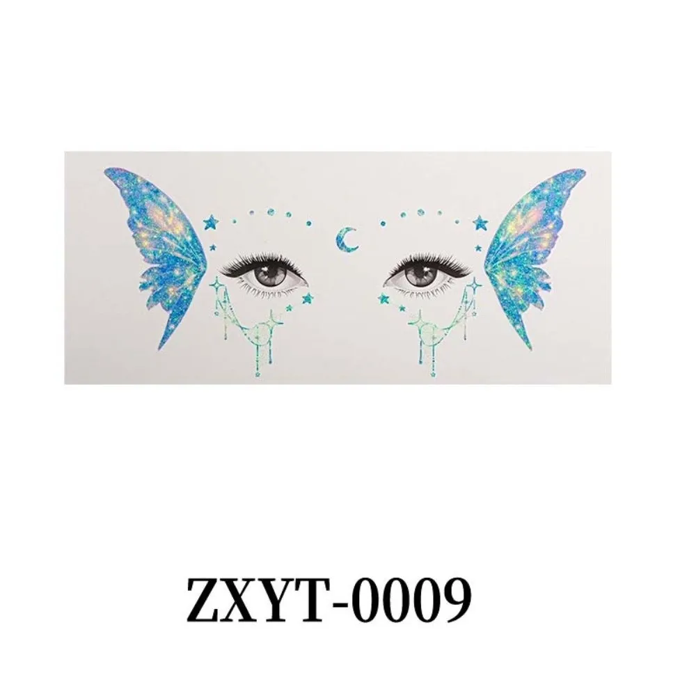 Waterproof Glitter Butterfly Face Tattoo Realistic Long Lasting Face Tattoo Sticker DIY Convenient Face Temporary Tattoo