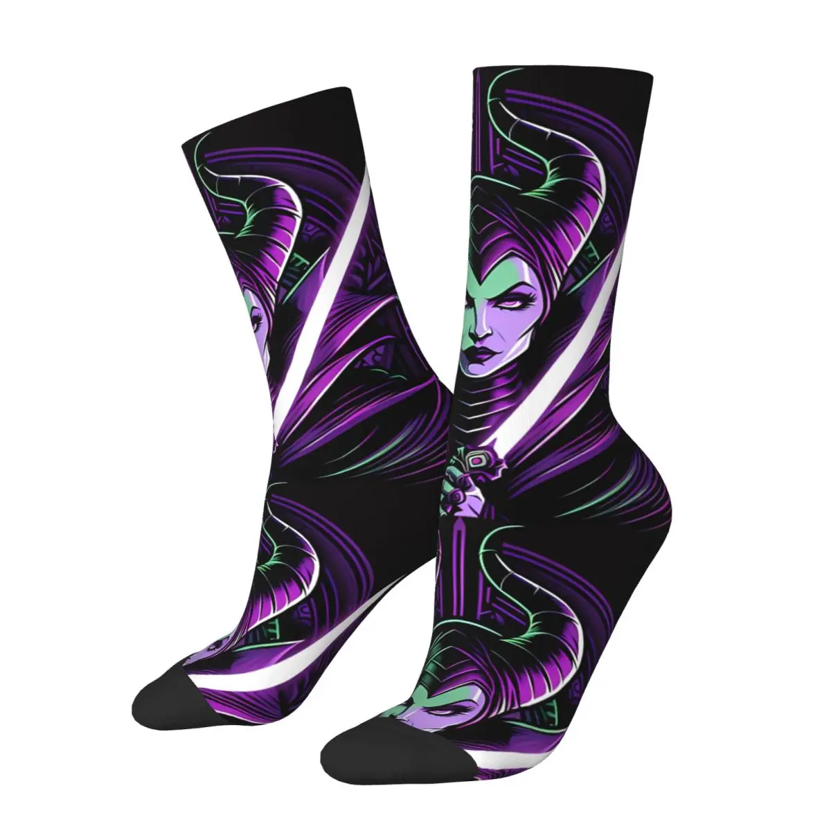 Happy Funny Men\'s compression Socks Sith Mistress Retro Harajuku maleficent mistress of evil Street Style Novelty Casual Crew