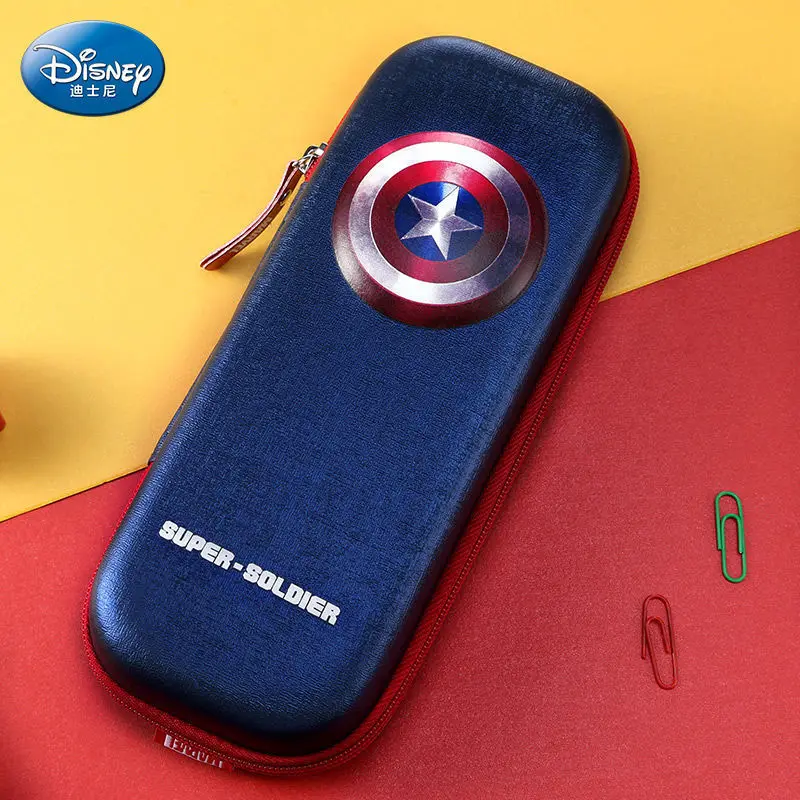 Marvel Spiderman Children's Pencil Bag Cartoon The Avengers Large Capacity EVA Pencil Stationery Bag Student Stationery Box