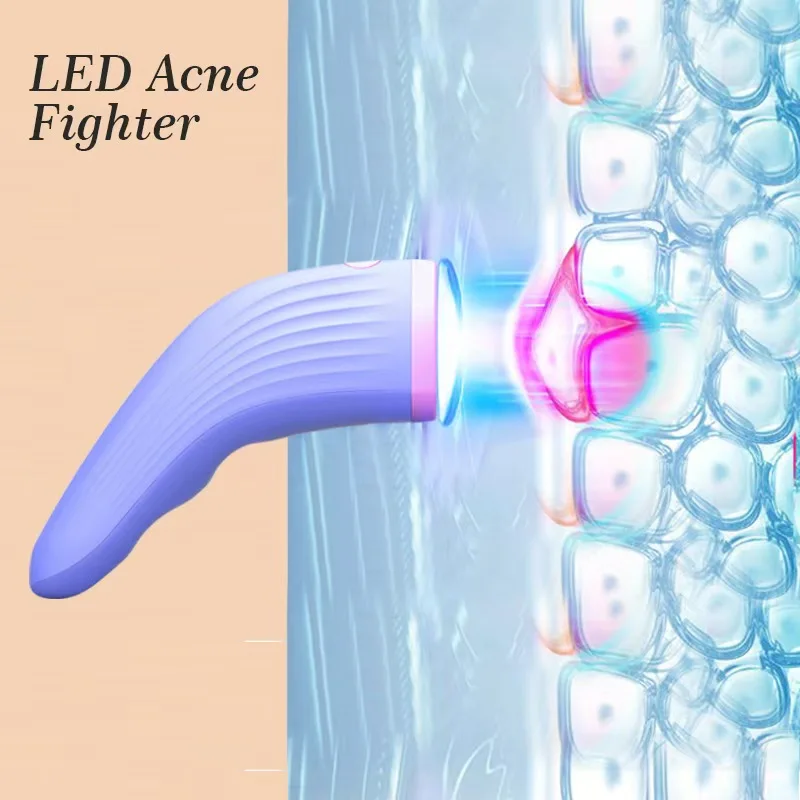 LED UVフェイシャルマッサージャー,赤と青のにきびスポット治療装置,家庭用,RF美容機器,ワンドマッサージャー,フェイスライトセラピーマシン