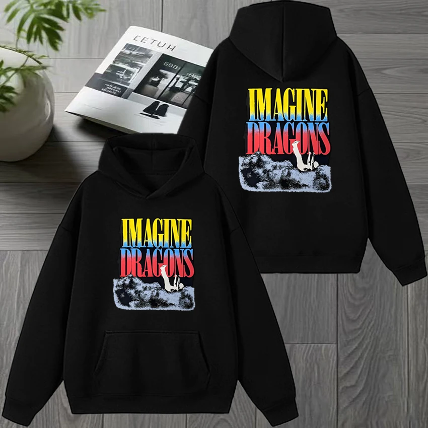 

2026 Imagine Dragons Band Tour 2026 Double Sided Graphics Hoodie Men women vintage hip hop streetwear Unisex Fleece Sweatshirt