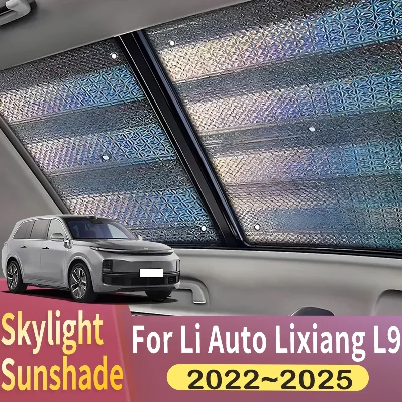 

Солнцезащитный козырек на крыше, подходит для Li Auto Lixiang L9 2022 2023 2024 2025, панорамная крыша автомобиля, 2 тепловых экрана, солнцезащитный козырек для окон, защита от УФ-лучей