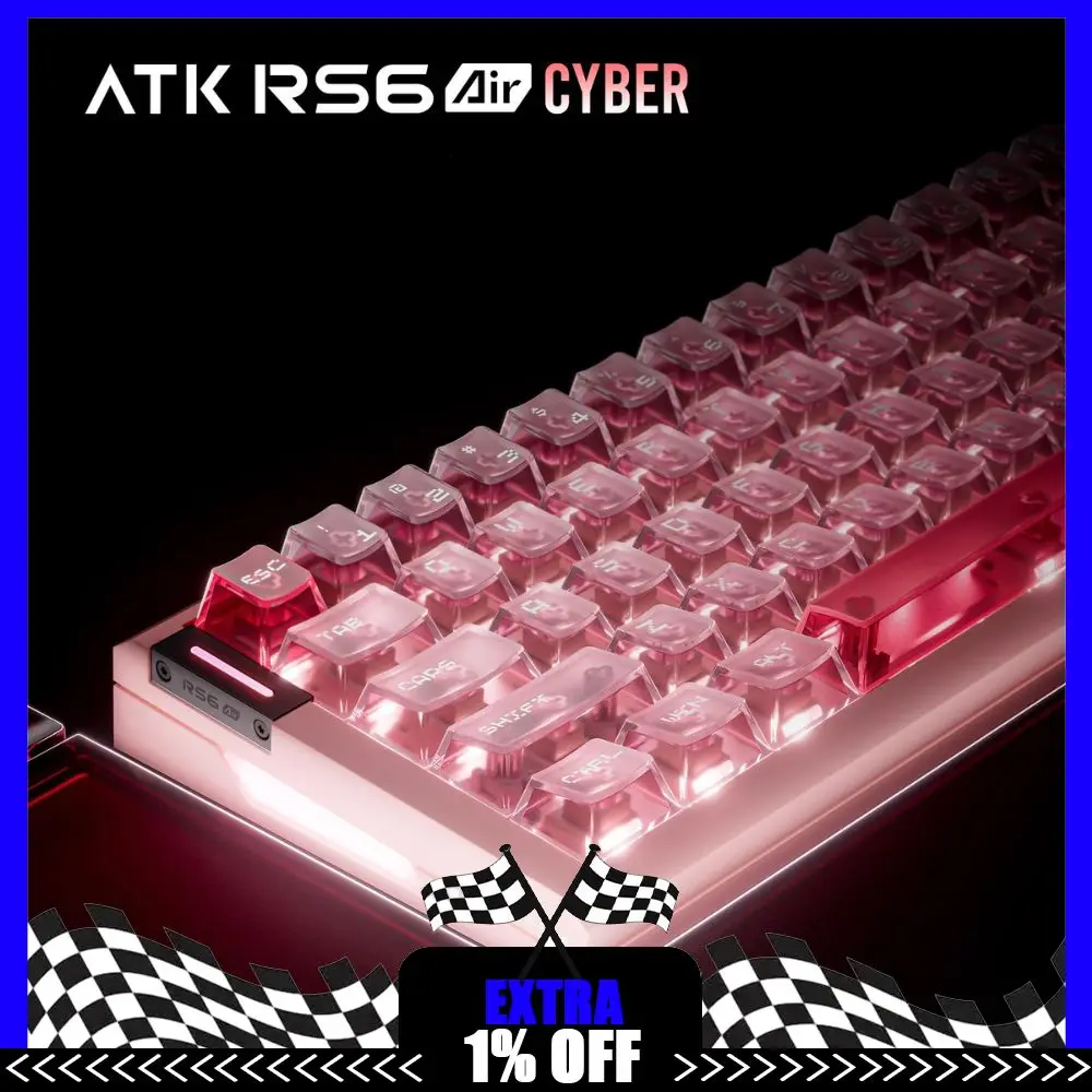 NEW ATK RS6 Air Cyber Magnetic Switch Mechanical Keyboard Wired Gasket 8KHz RGB Gaming Keyboard Customized PC Accessories Gifts