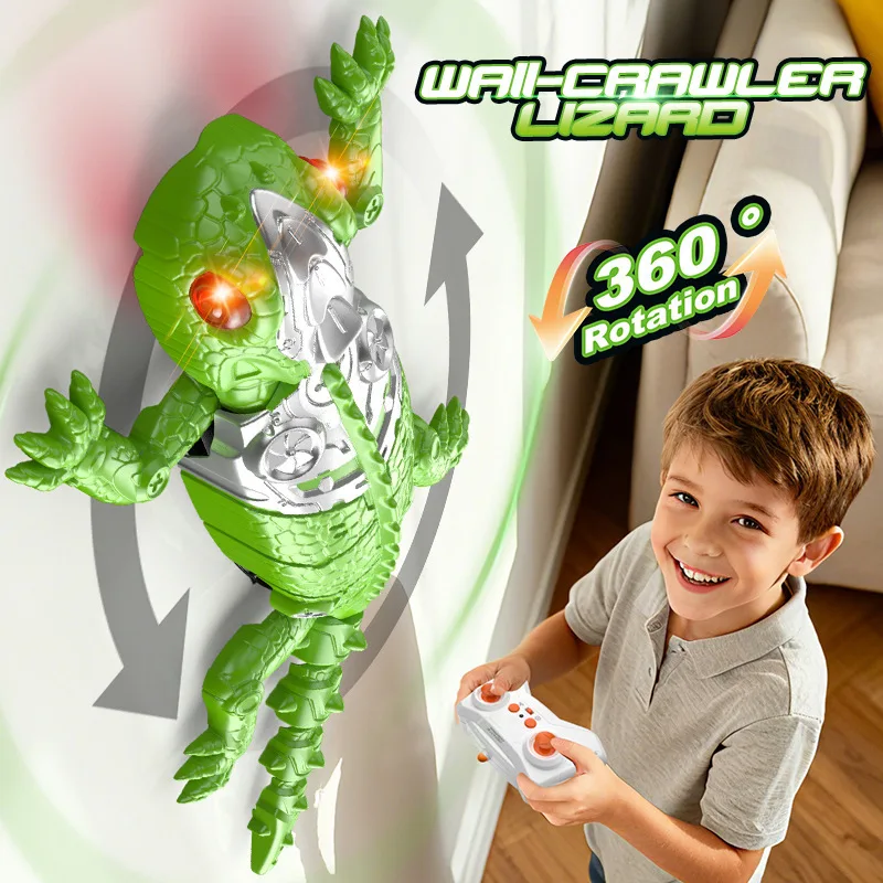 Children Remote Control Gecko Wall Climbing Car Electric Simulation Lizard Mechanical RC Animal Wall Climbing Toy Boys Gift
