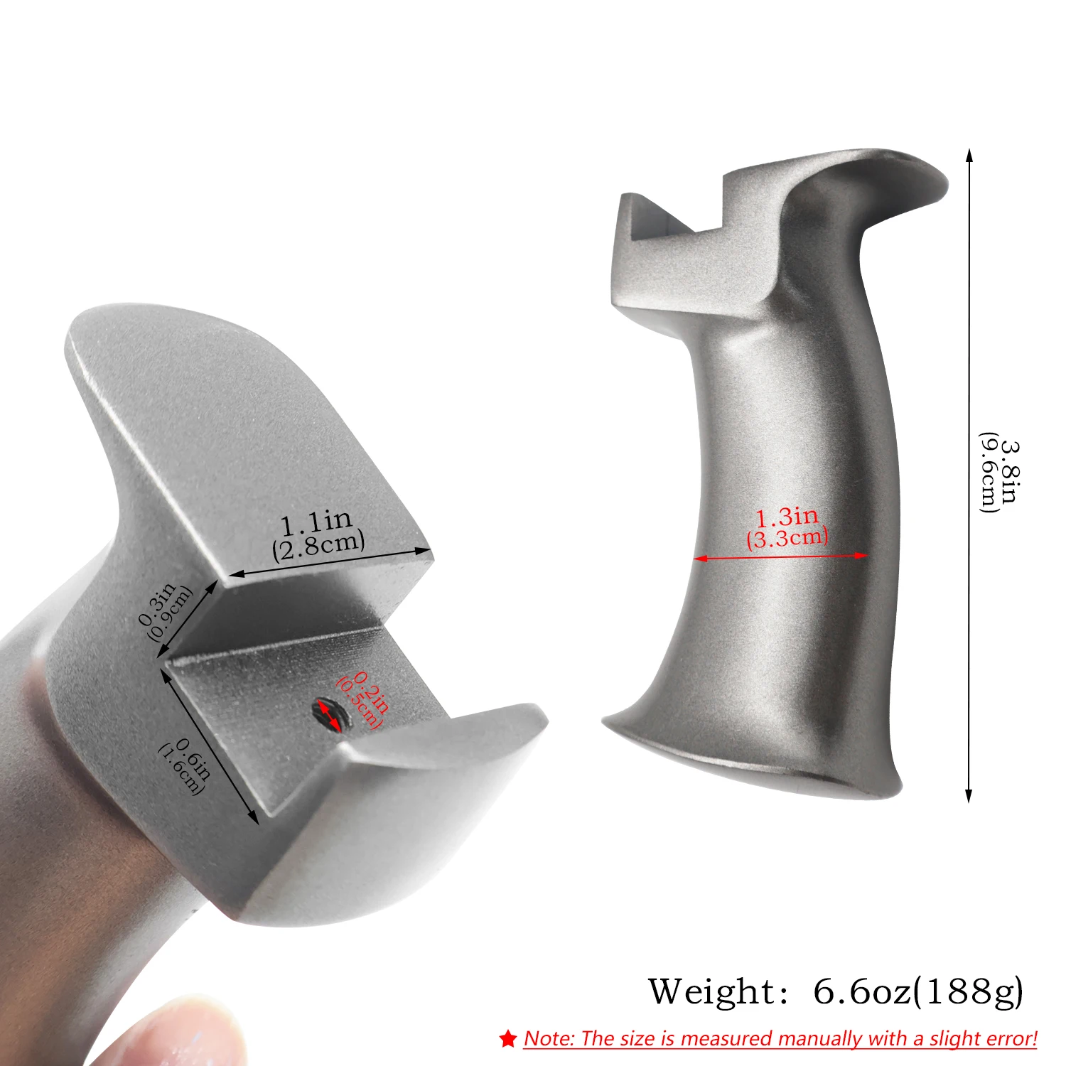Stainless Steel Ergonomic Slingshot Handle Grip with Top Slot & Finger Ring for DIY Outdoor Practice