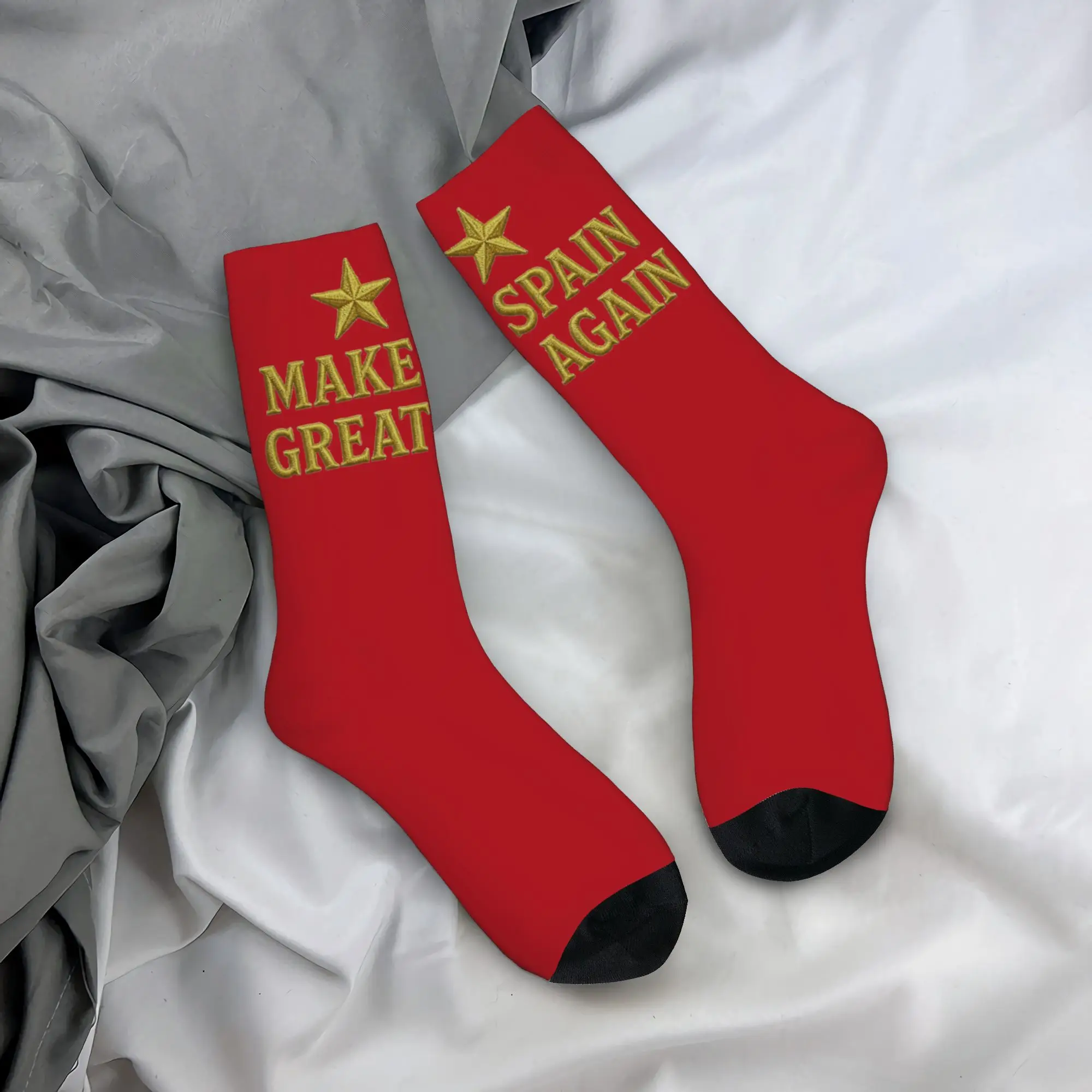 Make Spain Great Again  Middle Socks for Women Men Accessories Spring Autumn Winter  Soft Long Socks Breathable