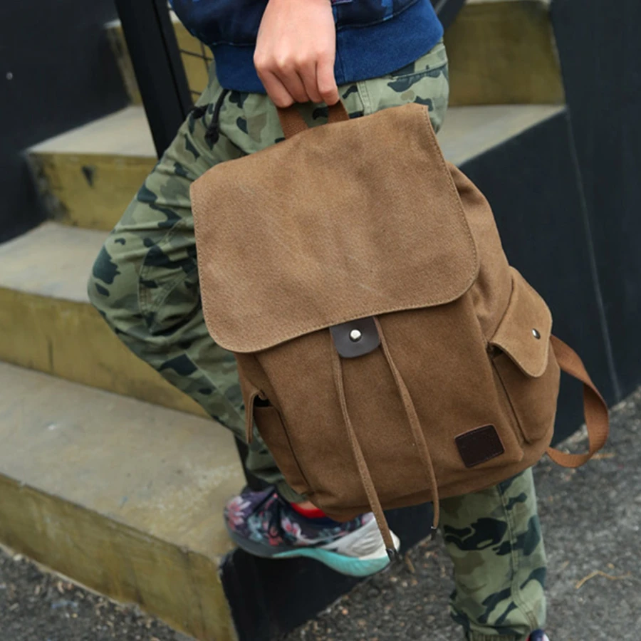 Neue Hohe Qualität Leinwand Männer Rucksack Große Schulter Schule Tasche Rucksack Für Jungen Reise Mode Camping Taschen Mode Einfache Taschen – Detail 3