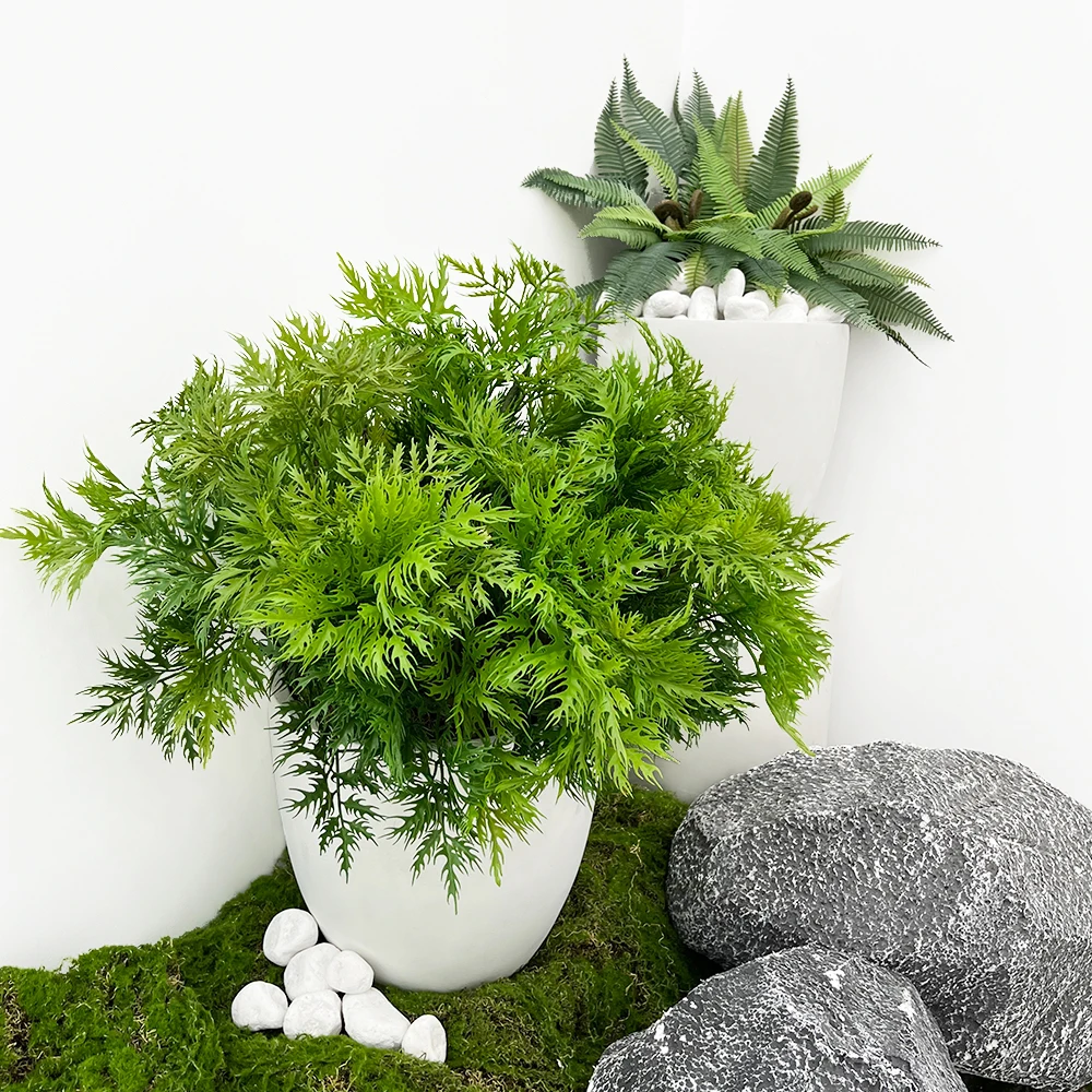 

Artificial Greenery Fake Plants Stems Faux Shrub Bushes Green Leaf Bouquet for Floral Arrangement Home Wedding Party Garden