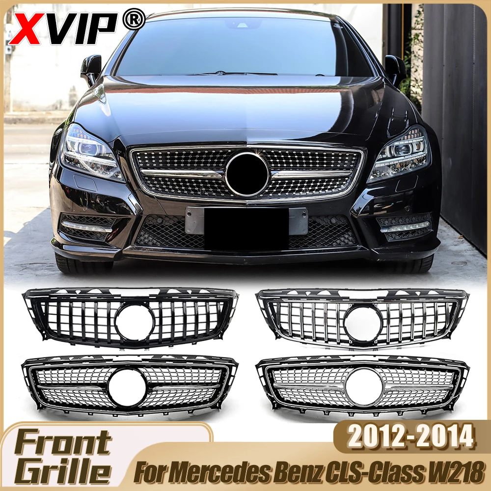 

XVIP For Mercedes Benz CLS-Class W218 CLS350 CLS500 CLS550 2012-14 Glossy Black GTR Style Bumper Grille Body Kits Exterior Parts