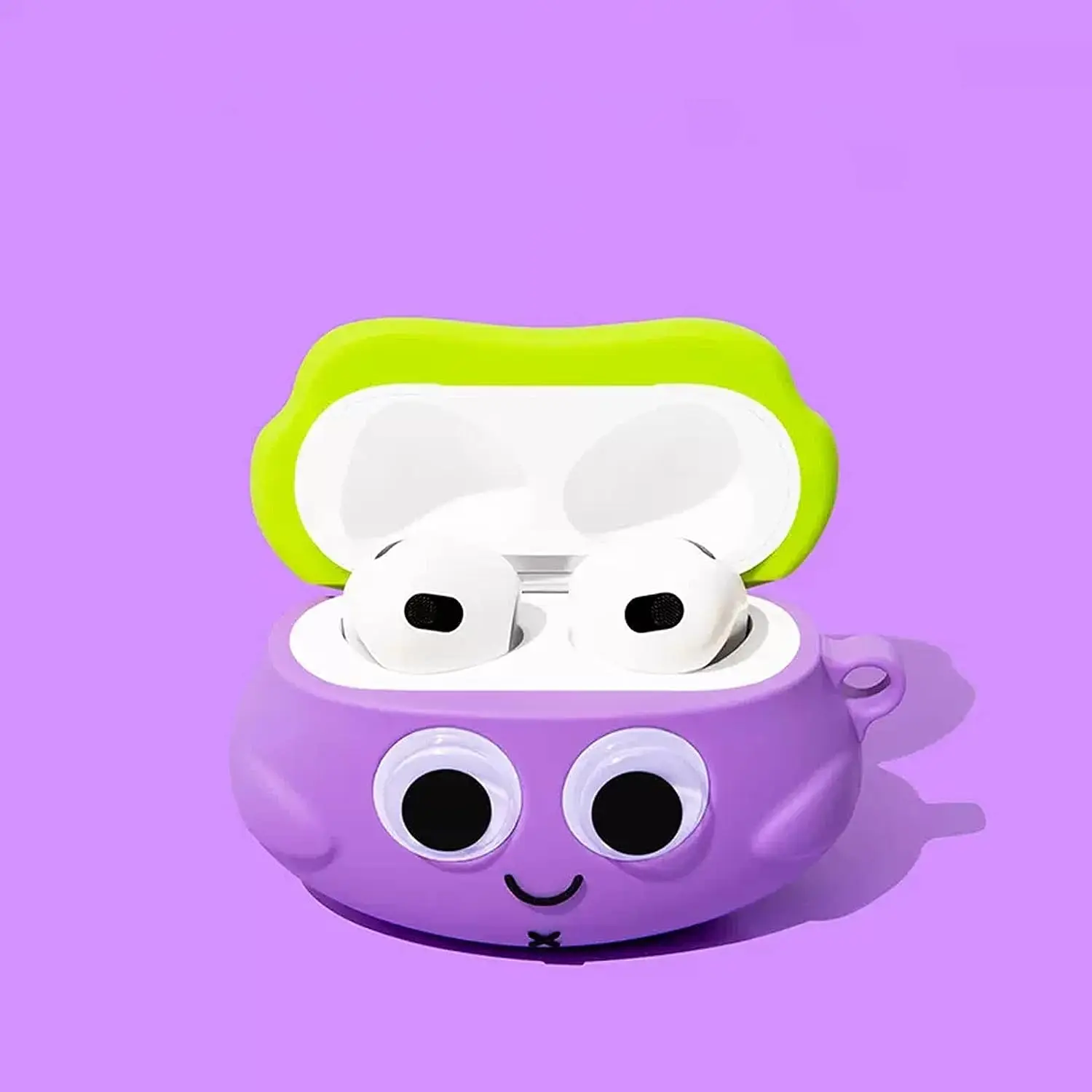 For AirPods Pro 2019/Pro 2 Case Cover Kawaii Funny Vegetable Design Silicone Shell Anti-Fall Cover for AirPods 3 Case(Eggplant)