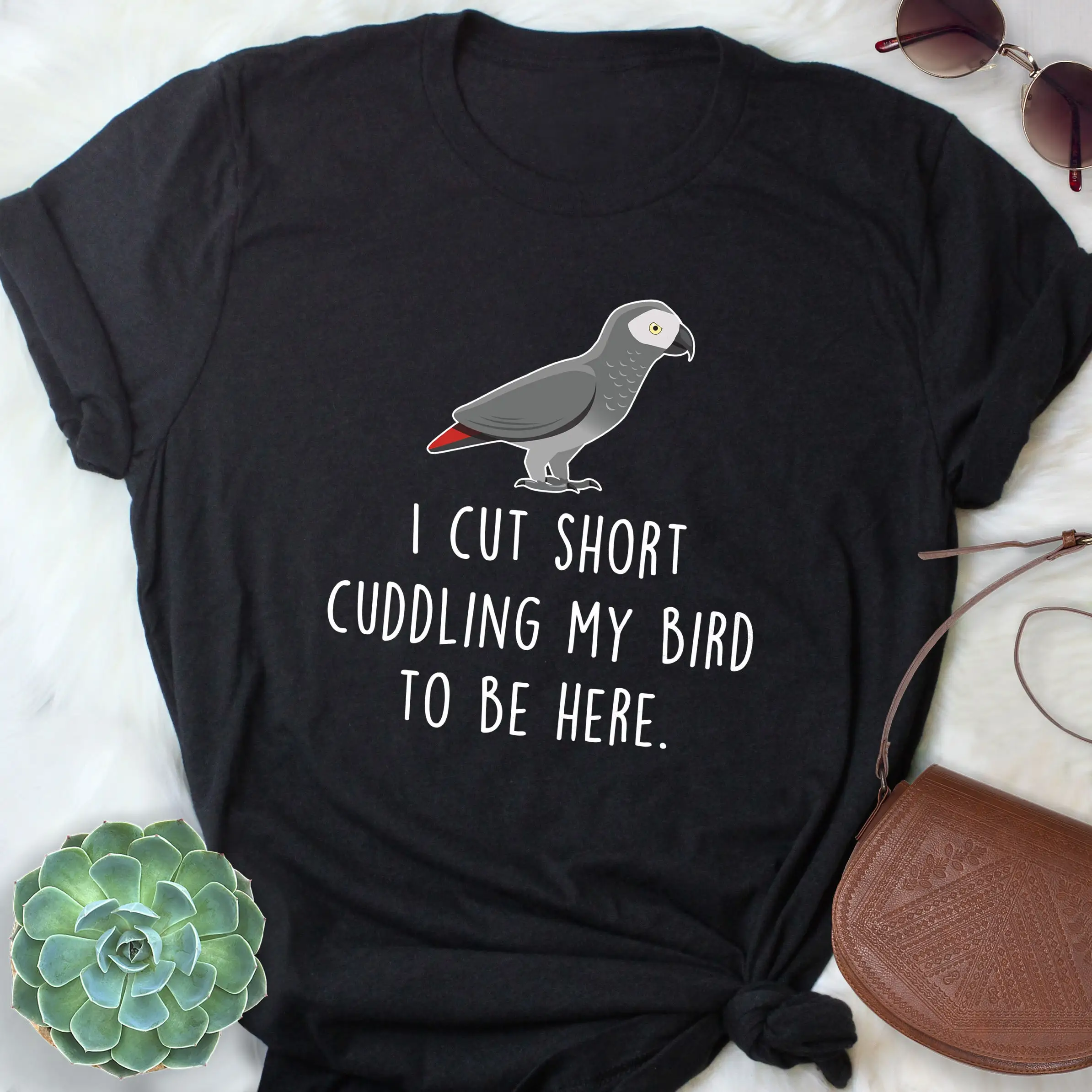 African Grey Parrot T Shirt Lover Cute Bird Gray Pet Cag Mom Dad Anatomy