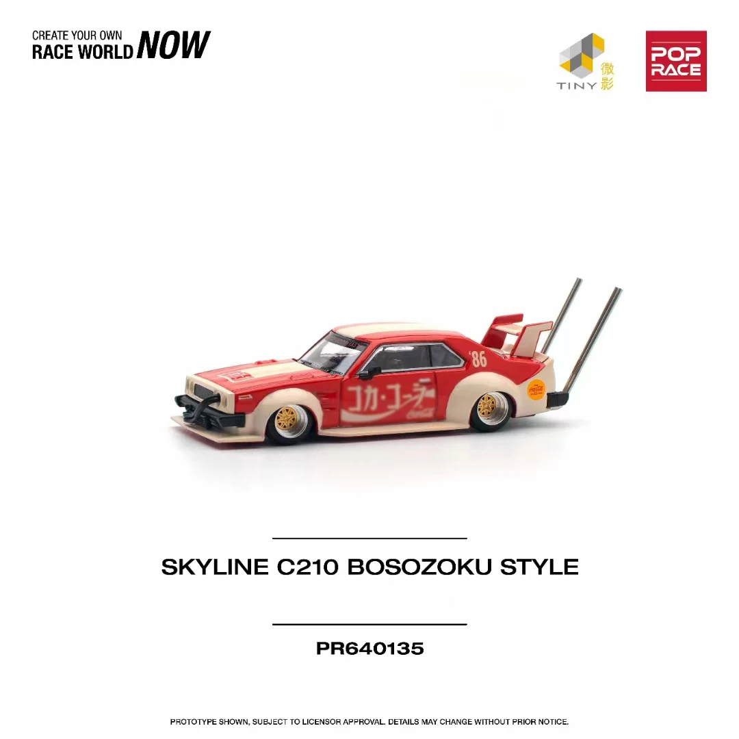 PreSale Pop Race 1:64 Skyline C210 Kaido Racer Japanese Bosozoku Diecast Diorama Car Model Collection Miniature Toys