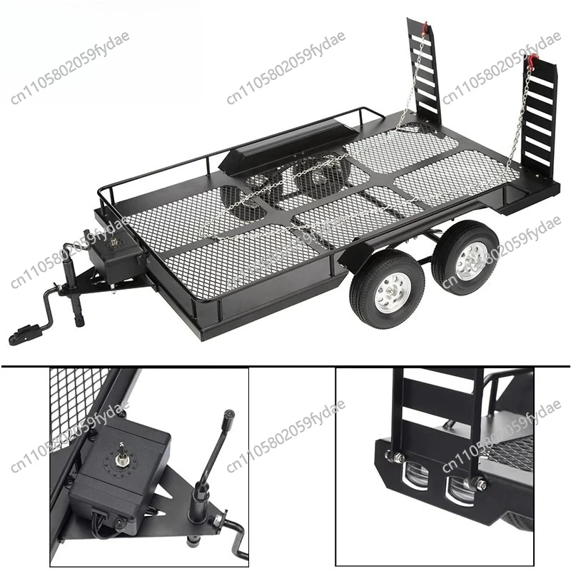 Trailer Small Size Model, Biaxle Metal Trailer, General Flatbed Large Trailer for Climbing Vehicles