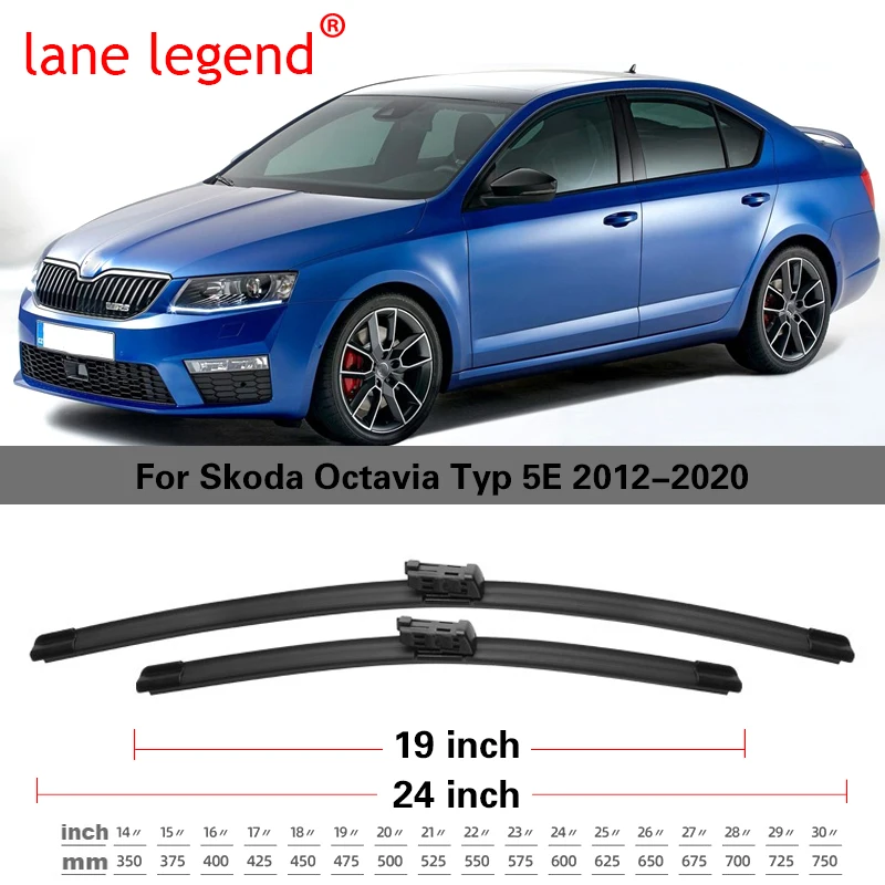 Przednia szyba samochodu pióra wycieraczek do przedniej szyby dla Skoda Octavia 5E A7 2012 - 2020 przednie okno 2019 2018 2017 2016 2015 2014 2013 — zdjęcie 3