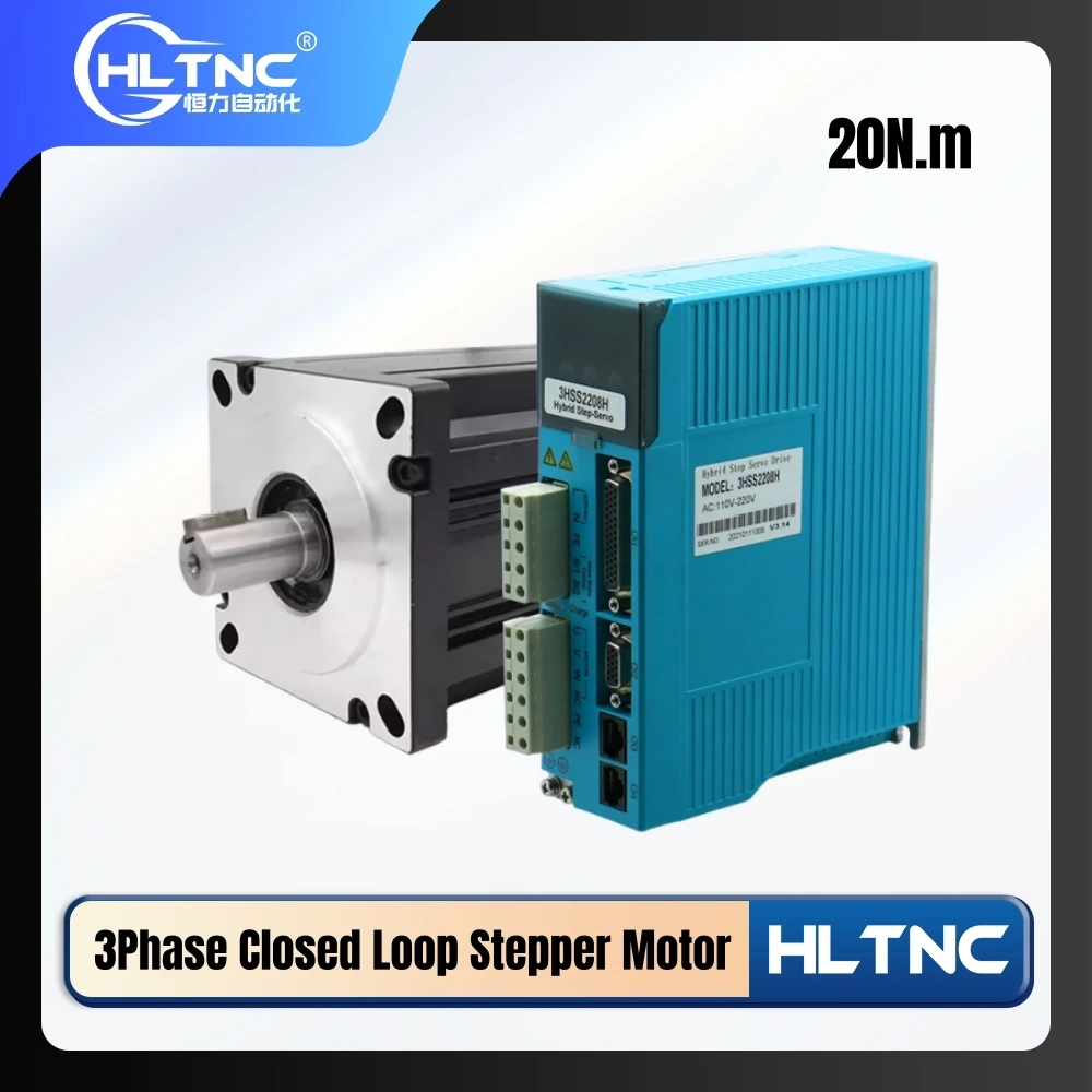 

NEMA42 20 Нм JMC 3-фазный 110 мм драйвер панели дисплея с замкнутым контуром, комплект с ЧПУ JMC 110J12190EC-1000 и драйвер 3HSS2208H