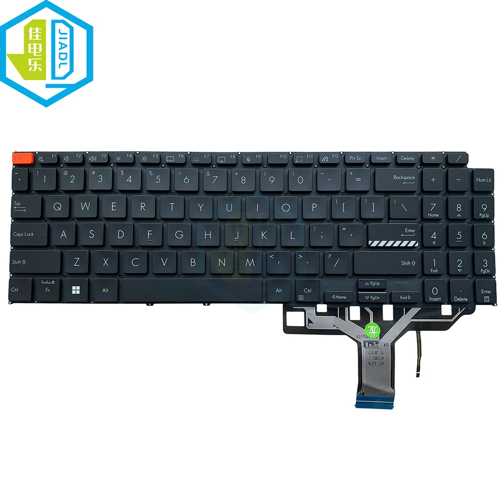 

New US English backlight laptop replacement Keyboard for ASUS Vivobook S 15 OLED K5504 K5504V with Orange ESC keycap