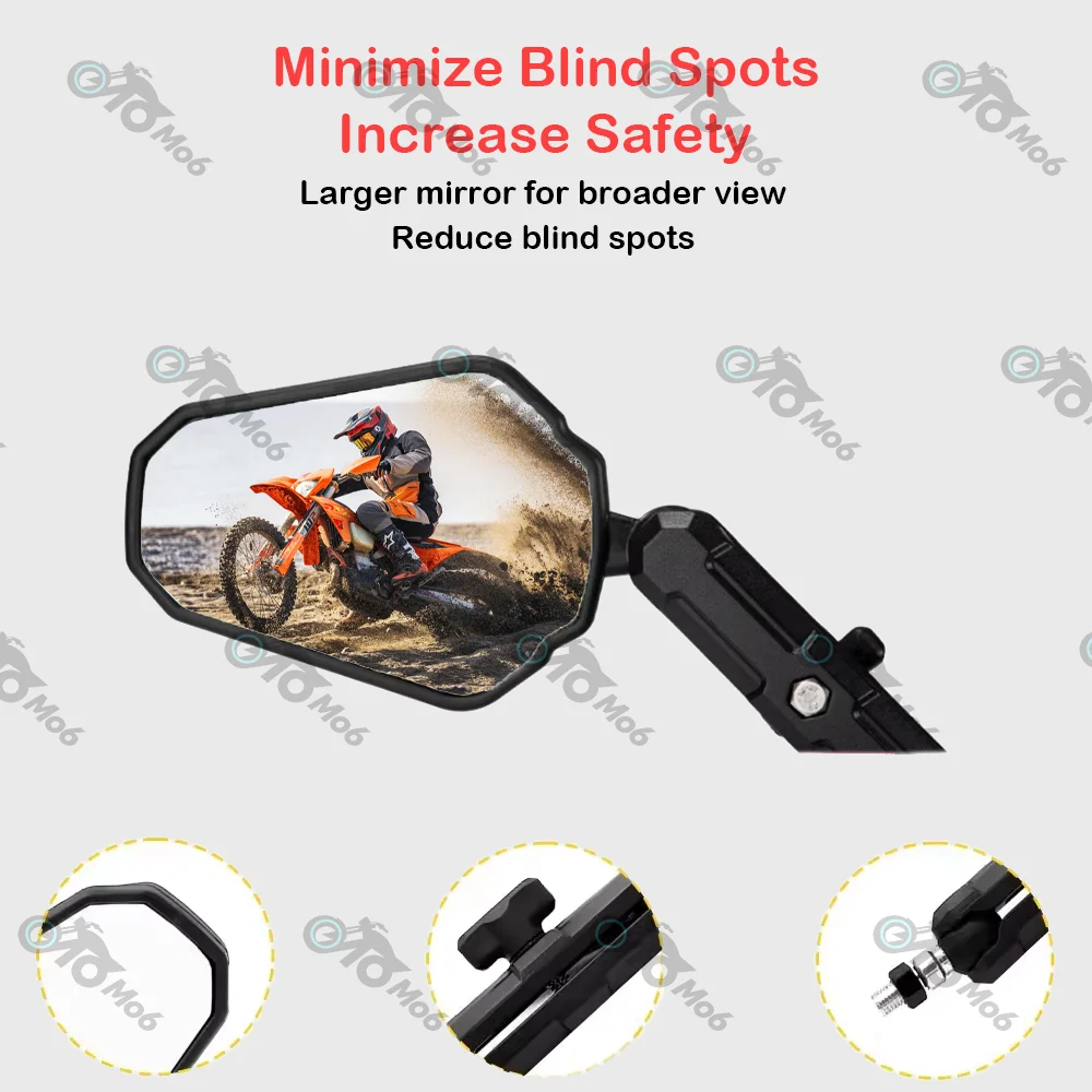 Folding Motorcycle Rearview Mirrors Off Road Adv Wide Side Mirrors For Duke 790 890 KTM390 Adventure R 1050 1090 Adventure /R