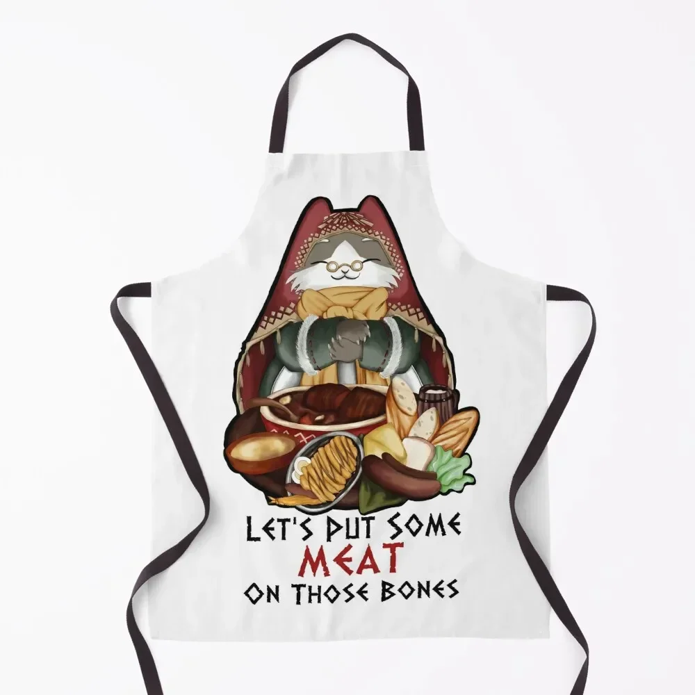 

Grammeowster Chef - Let's Put Some Meat On Those Bones - Black Font Apron Chef Uniform Women Women's Apron