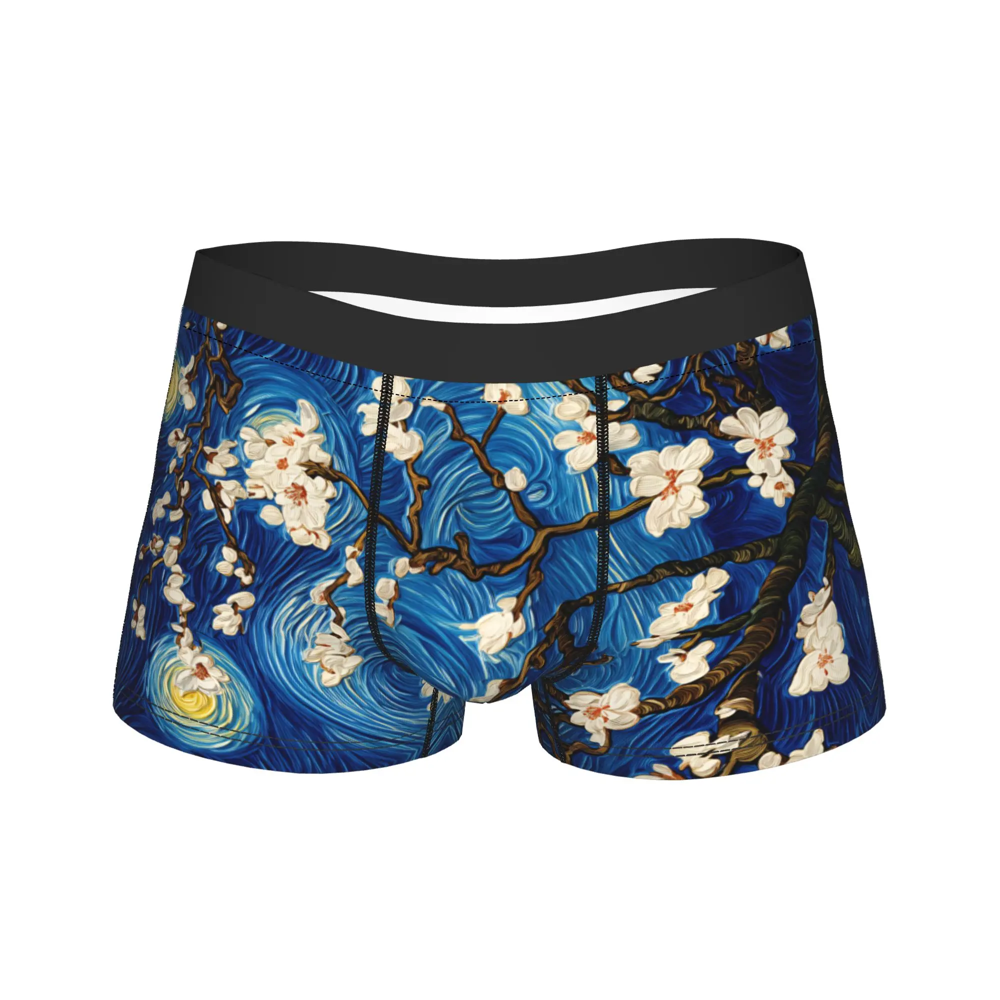 Custom Vincent Van Gogh Purple Irises Boxer Brief  Underwear High Quality Man Elastic Boxer Shorts Print Oversize Underpants