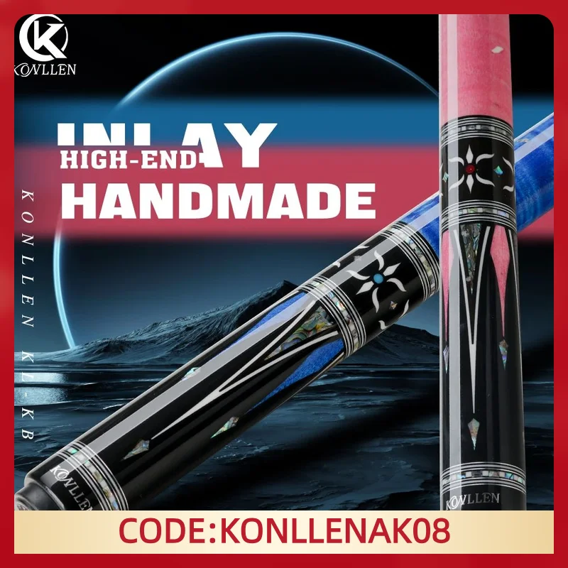 

KONLLEN KL-KB Low Deflection Maple Billiards Cue Pool Cue Stick Real Wood Abalone Shell Inlay Wrapless 12.5mm Tip