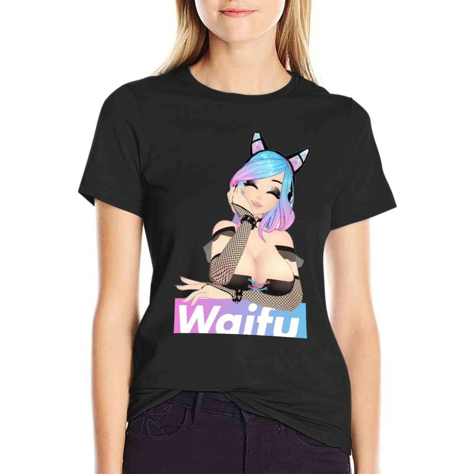 

Silvervale Vshojo waifu Sticker T-Shirt sublime quick drying customizeds Women t-shirts