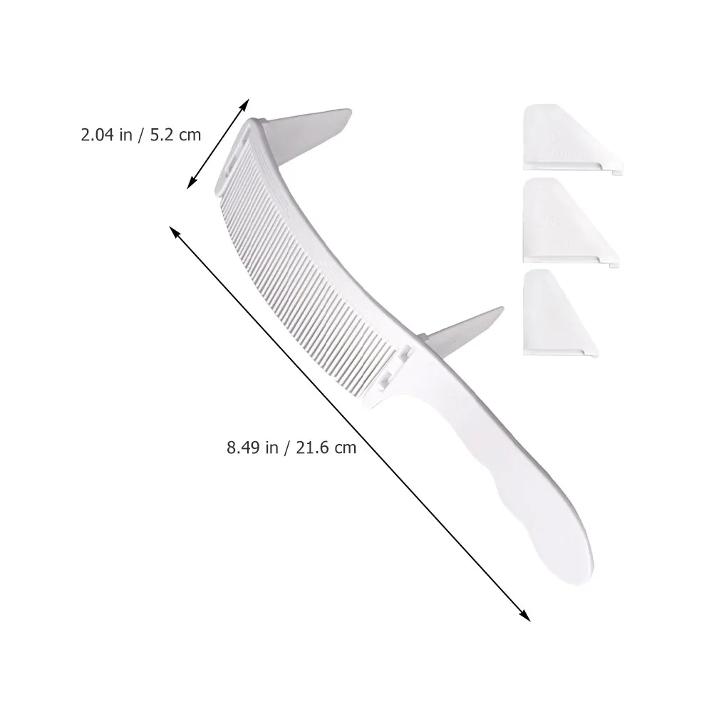 1 Set Barber Haircut Comb Curved S-Shaped Handle Flat Edge Precision Cutting Styling Comb For Men Beard Mustache Trimming Tool view 3