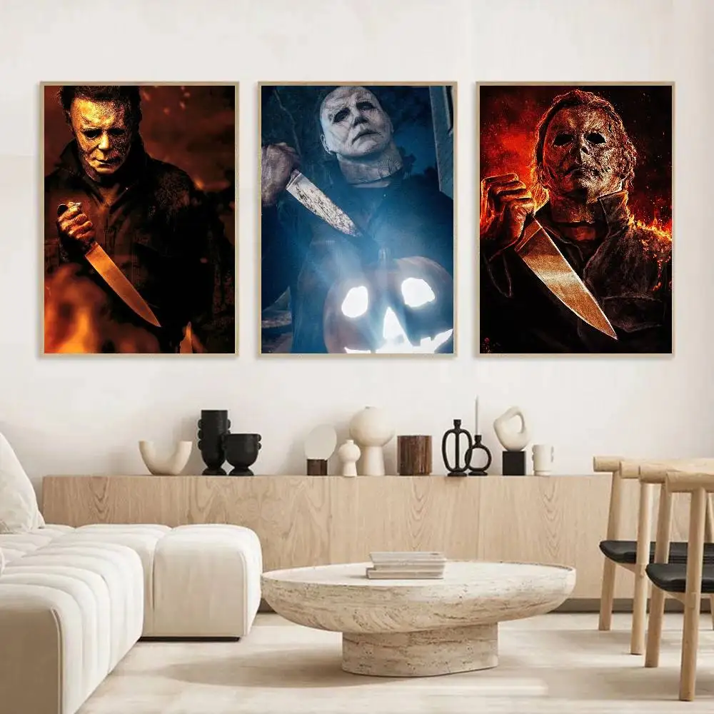 1 قطعة فيلم الرعب مايكل مايرز المشارك ذاتية اللصق الفن ورقة مقاومة للماء ملصق مقهى بار غرفة جدار ديكور #4