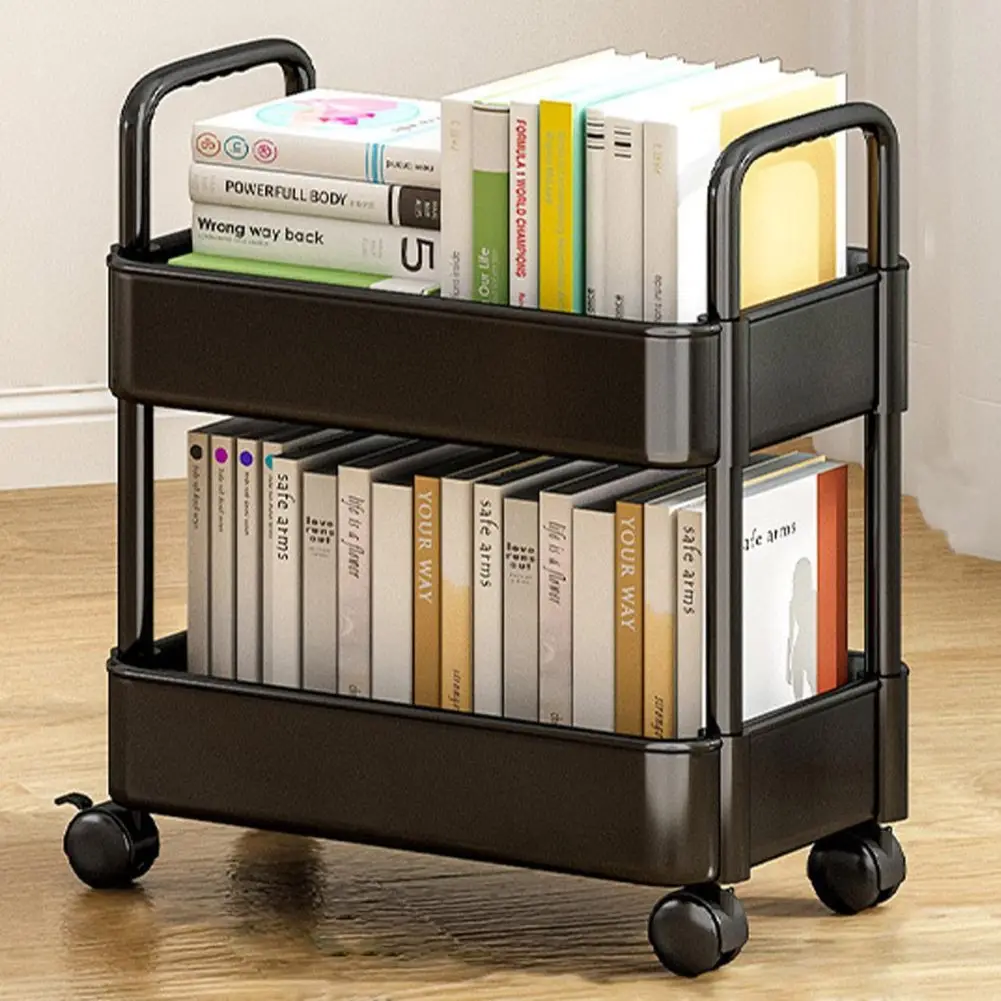 Rolling Storage Cart 20lbs Max Load Capacity 2 Tier Utility Cart Trolley On Wheels For Kitchen Bathroom Accessories