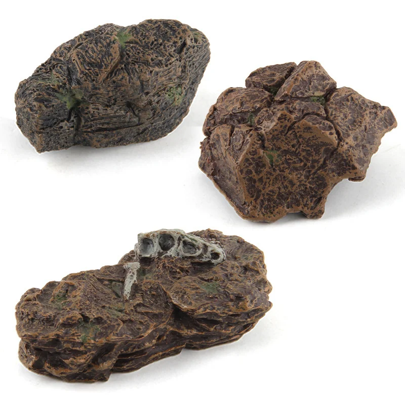 Accesorios Decorativos en Miniatura para Mesa de Arena de Escritorio, con Forma de Tronco de Árbol de Piedra Artificial, Roca de Madera, Animal, Dinosaurio, Escena del Mundo