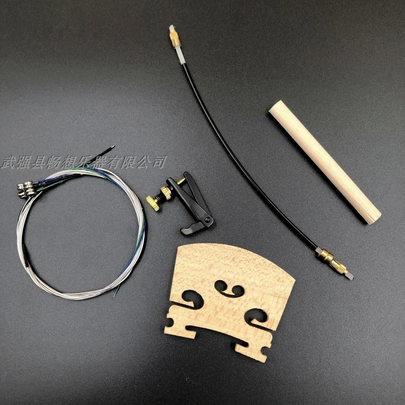 1set 4/4 3/4 1/2 1/4 violino porta + corde + Nylon Tailgut + sintonizzatori fini + accessori per parti di violino Post sonoro