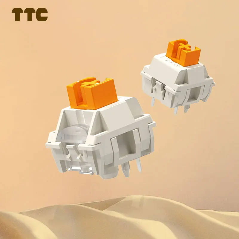 TTC Flame Orange Linear Switch 5-Pin Keyboard Gaming Taktil Halus Pra-pelumas yang Dapat Ditukar Panas