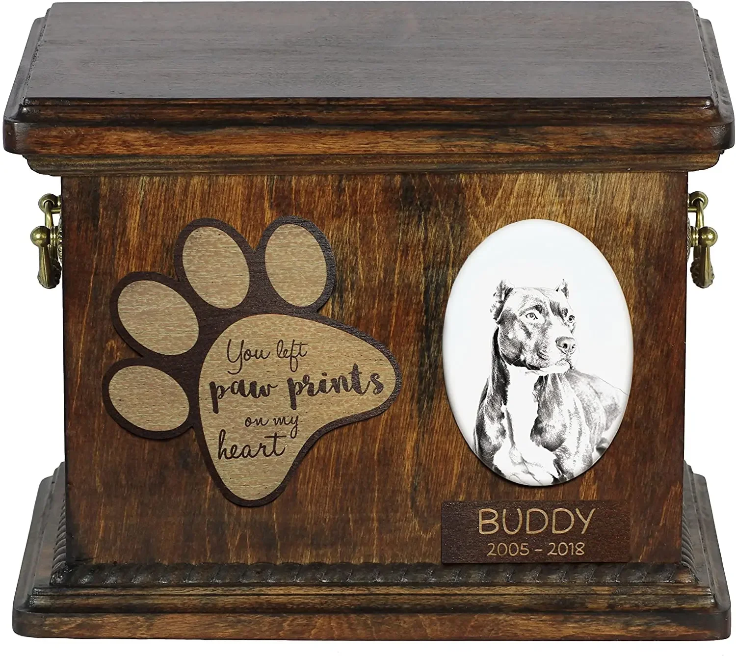 Labrador Retriever Urna Memorial com Estátua para Animais, Urna personalizável para Cinzas do cão