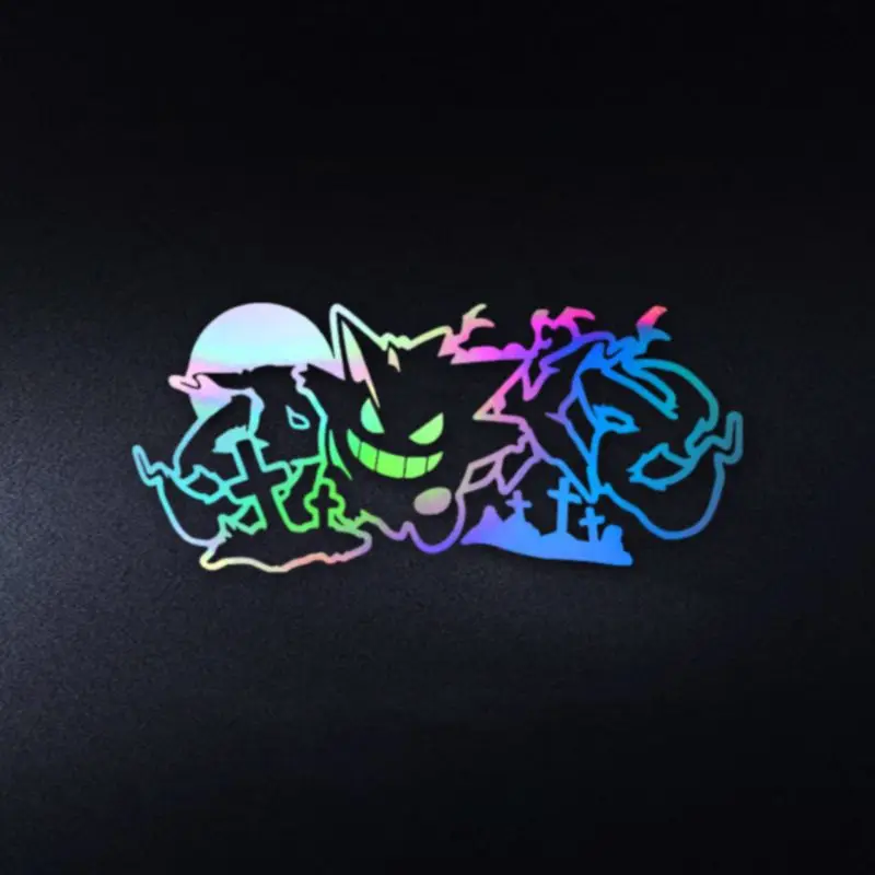 

New Modified Pokémon Car Sticker Gengar Sticker Waterproof Personalized Windshield Computer Electric Car Colorful Sticker