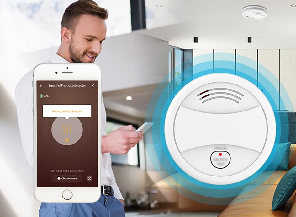Tuya Smart WiFi Smoke Detector Home Security Protection Fire Alarm Sensor Remote Control By Smart Life App